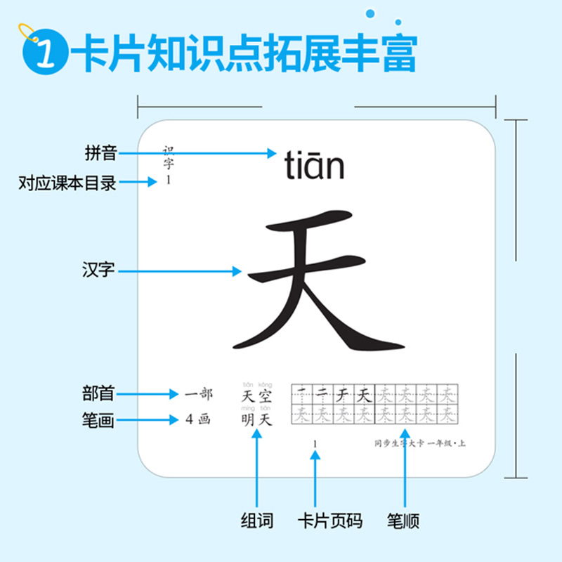 同步生字卡片一年级上下册识字卡人教版一年级语文 小学生语文课本同步生字卡无图 3-6岁幼儿字卡片一年级识字字卡带拼音教辅