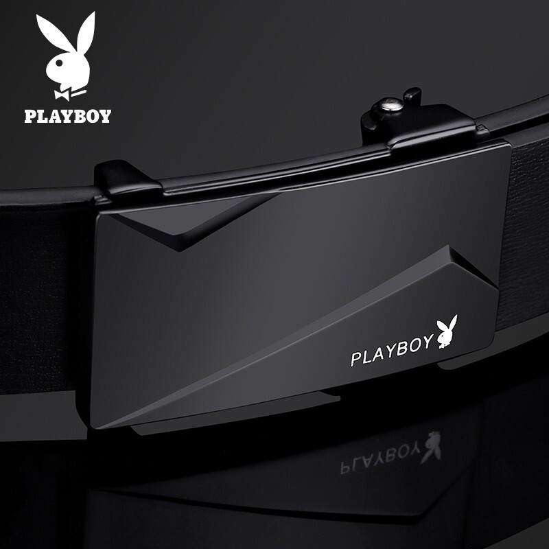 花花公子男士皮带真皮2025新款内穿无牙自动扣休闲腰带内扣式裤皮高清大图