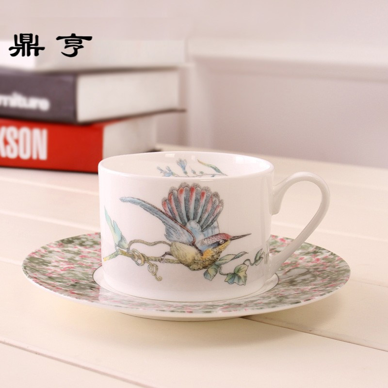 鼎亨北欧咖啡杯套装骨瓷英式下午茶具红茶杯子配碟家用创意手绘彩