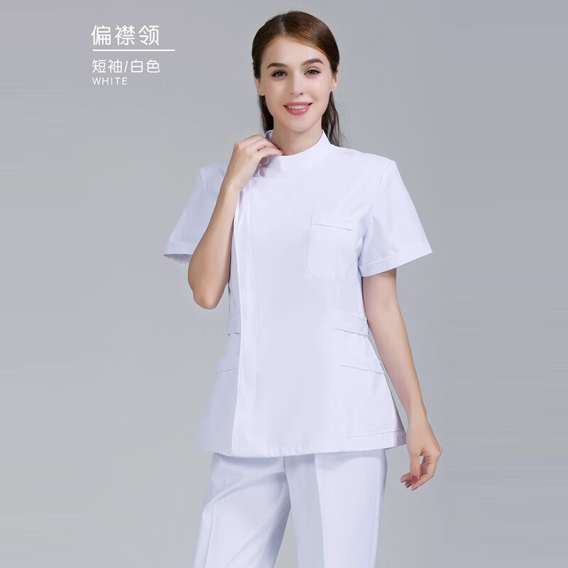 谋福 护士服 薄款分体套装 医院护工工作服 (白色长袖女) 2XL高清大图
