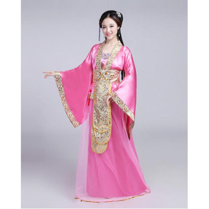 古装仙女服装唐朝古代汉服演出服舞蹈服襦裙公主贵妃古典舞唐装 粉红
