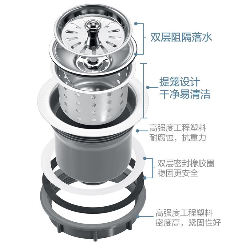 摩恩(MOEN) 提笼式厨房水槽落水器洗碗盆下水塞菜盆配件SB16