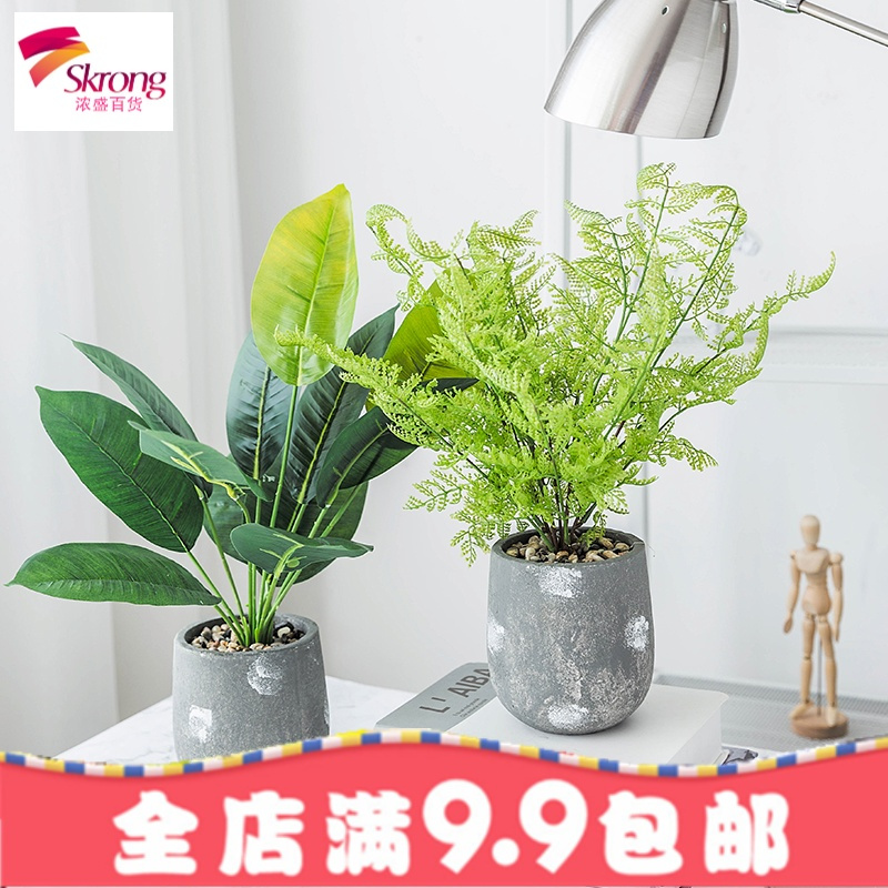 ins北欧创意仿真桌面小盆栽摆件室内办公室餐厅装饰绿植物盆景