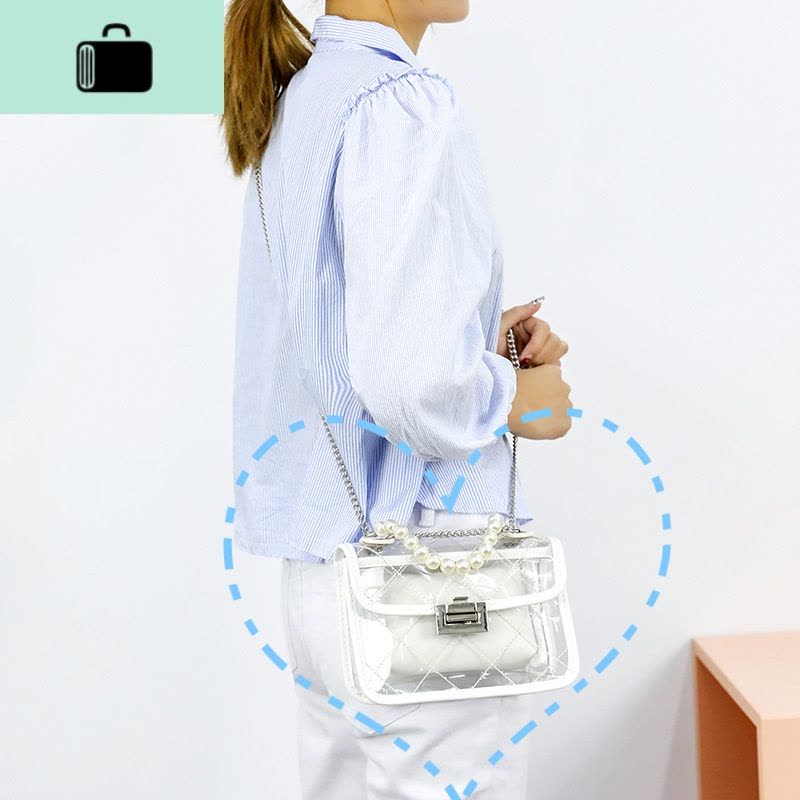 夏季小包包链条小方包百搭包包mini手机包女斜挎透明包包女果冻包NEW LAKE女斜挎包图片