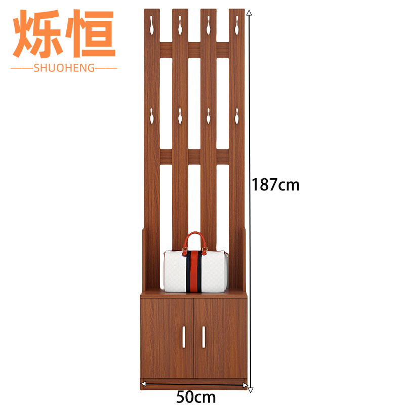 烁恒 鞋柜 4门+挂衣架 组高清大图