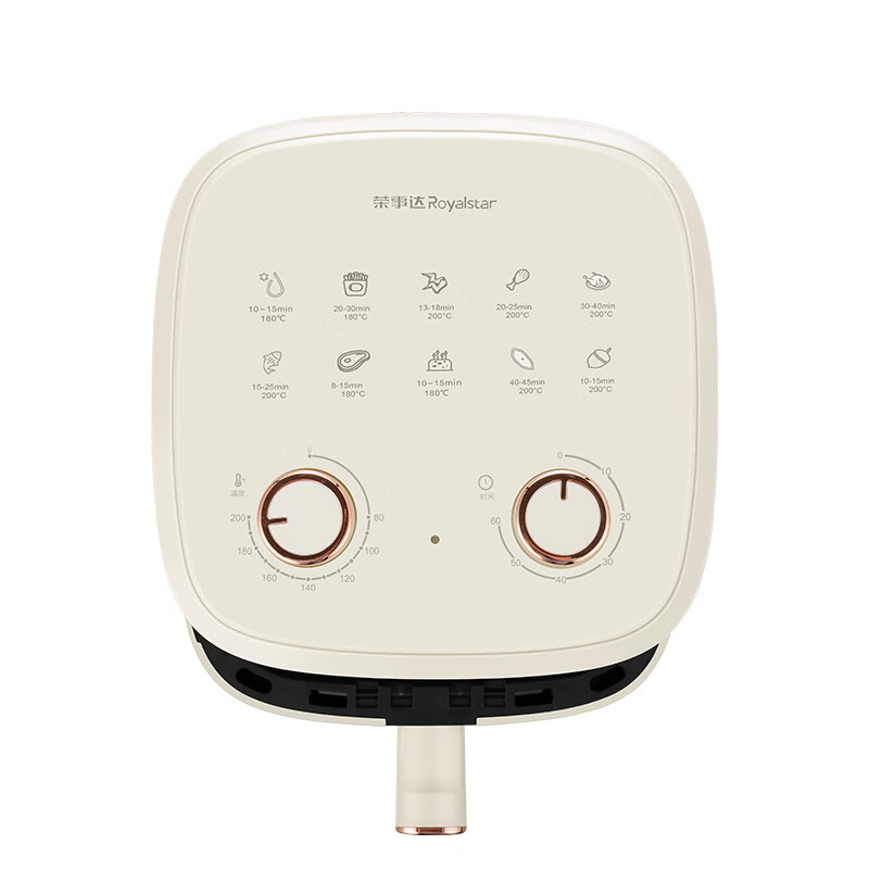 荣事达(Royalstar)空气炸锅家用全自动智能触控多功能煎炸锅自动旋转烤盘5升大容量RS-AF901米白色高清大图