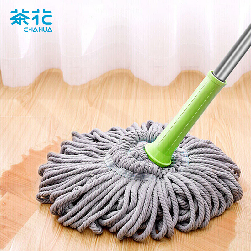 茶花 拖把家用一拖净拖布地拖墩布免手洗旋转自拧水吸水懒人拖把4713蓝