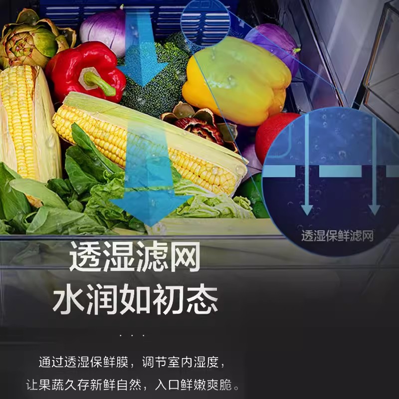 松下(Panasonic)575升纤薄自由嵌入大容量一级能效十字对开门冰箱风冷无霜双循环净味变温NR-EW58CPA-S高清大图