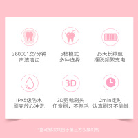 舒客(Saky)电动牙刷G3217加送刷头通用声波充电式震动情侣便携牙刷希利尔湖粉
