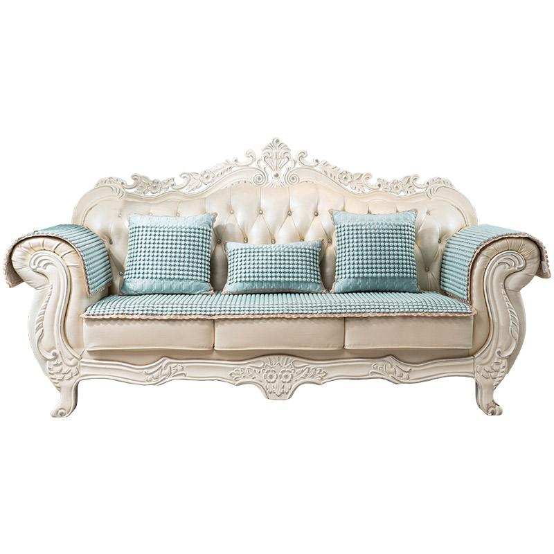 夏季陶瓷凉垫 客厅沙发凉席垫夏天款防滑欧式全包萬能套罩坐垫子 单陶瓷-晶彩海蓝 180*100高清大图