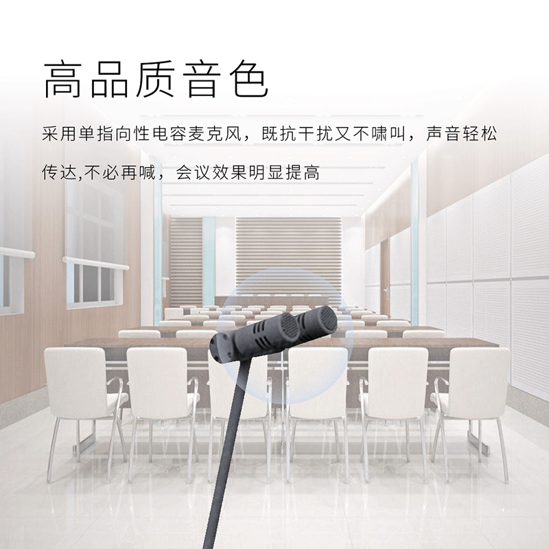 润普Runpu RP-YX762T 国产化视频会议麦克风双电容式超心型指向双鹅颈话筒专业演出主持桌面麦克风