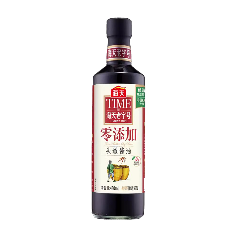 海天 0添加头道酱油480mL/瓶