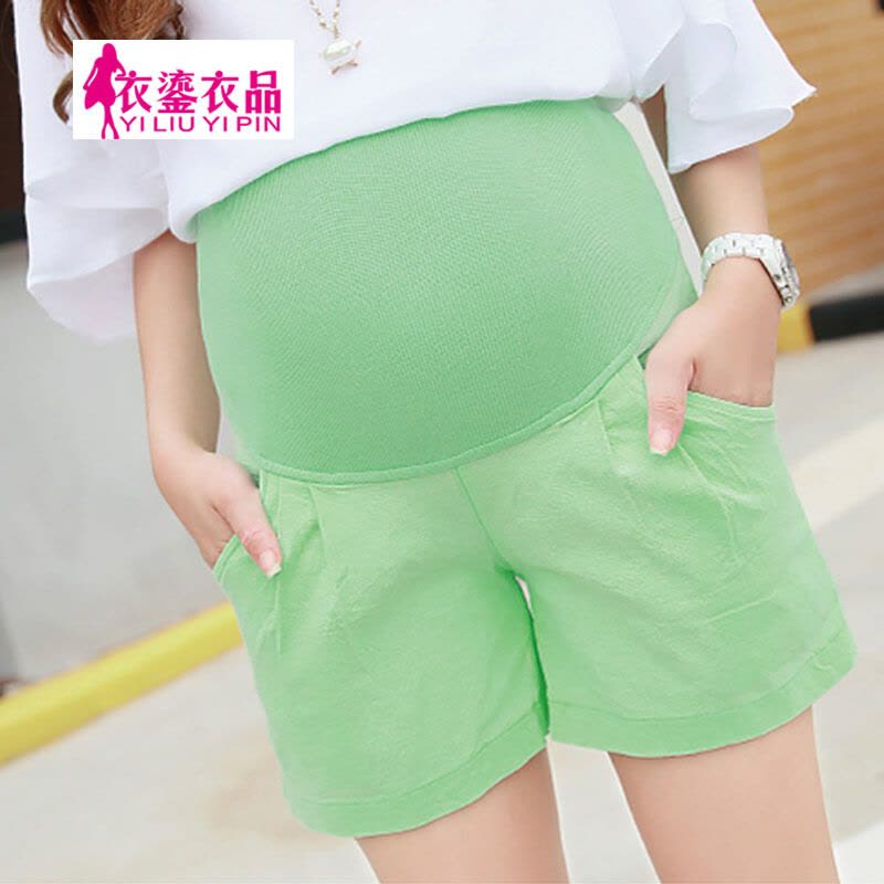 迪鲁奥(DILUAO)孕妇装2021夏季新款棉麻短裤薄款托腹裤外穿宽松休闲运动裤孕妇夏装图片