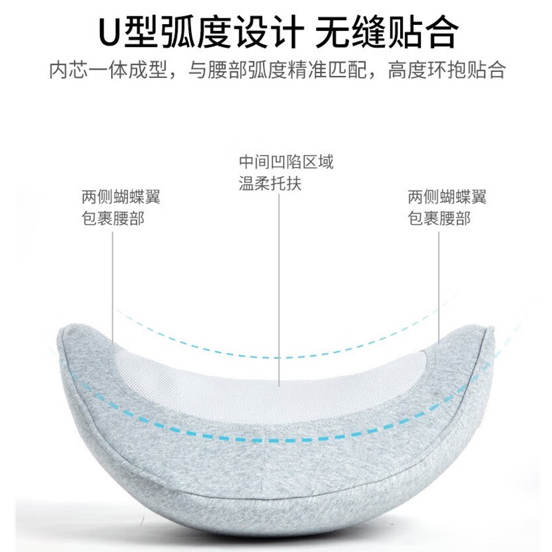践程腰部按摩器按摩仪颈椎背部智能多功能全身震动靠垫家用办公企业礼品定制刻字刺绣M7-3 浅灰色高清大图