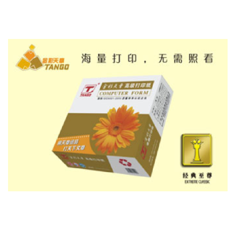 天章龙电脑打印纸1/2三层撕边,1000张/箱C
