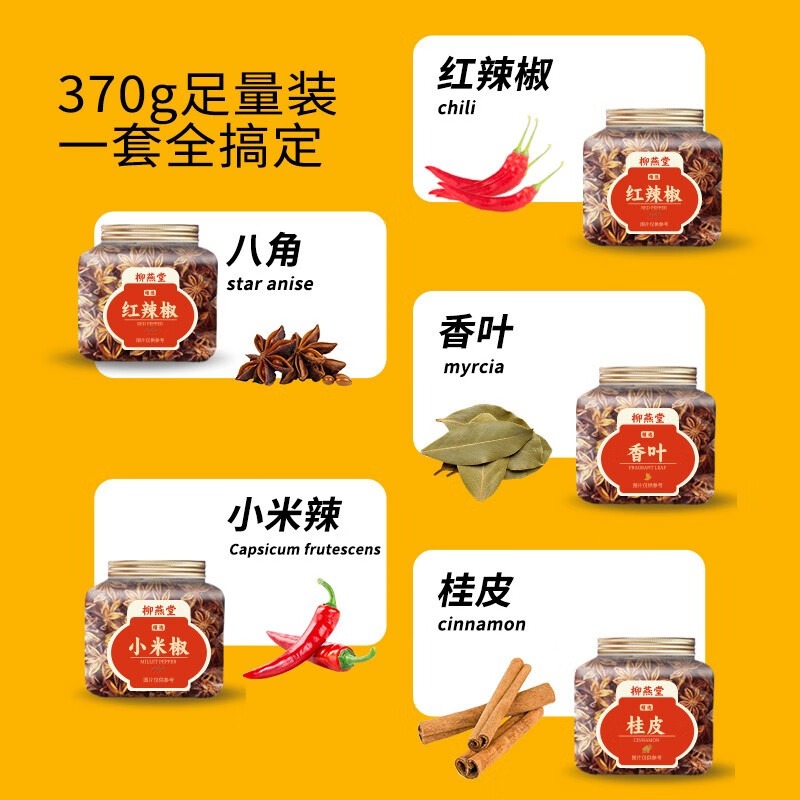 鲜记 柳燕堂家庭厨房调料组合370g_高清大图