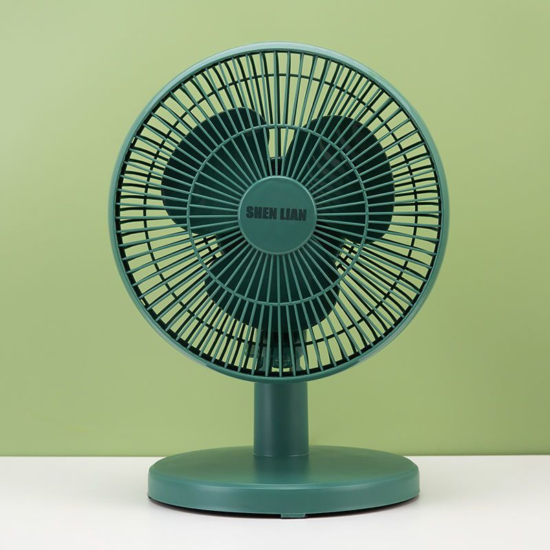 电风扇便携台扇学生宿舍小型家用静音立式摇头小风扇床头迷你电扇 白