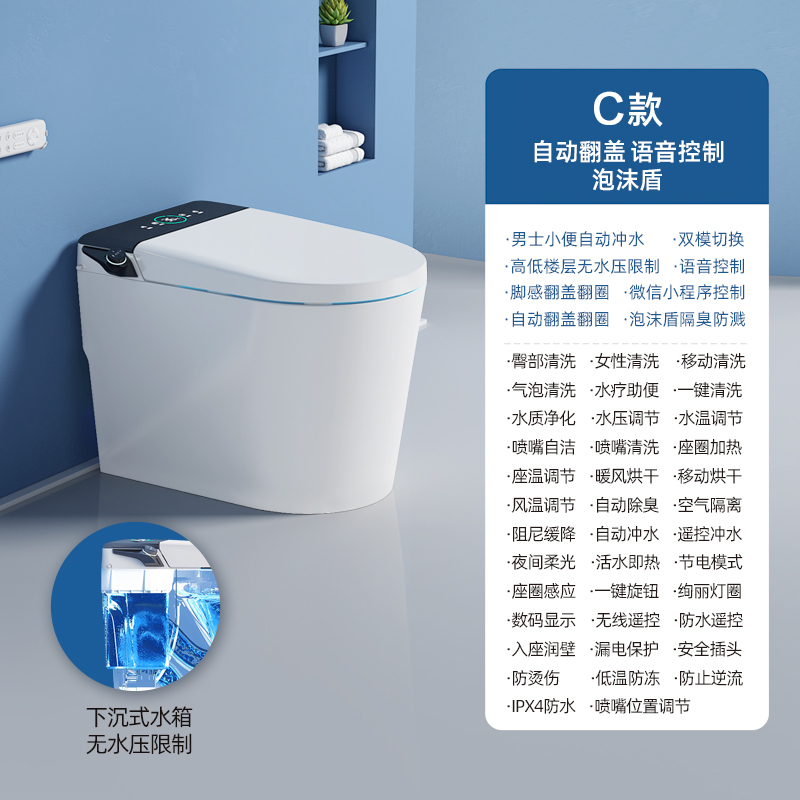 德国全自动智能马桶无水压限制语音一体式家用大小户型电动坐便器