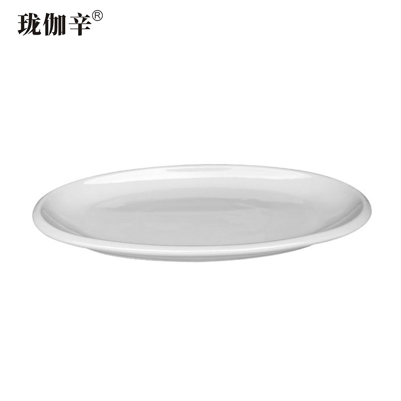 珑伽辛 陶瓷椭圆厚边鱼盘 12英寸/个高清大图