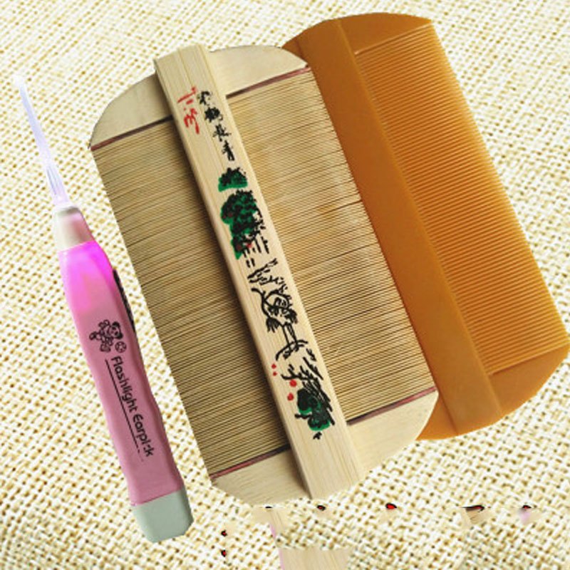 [全竹防水加密款]蓖子虱子梳木竹密梳子去虱子加密齿儿童去虱卵除头虱刮头老式婴童梳子