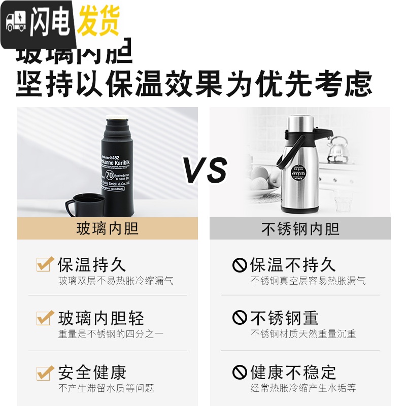三维工匠玻璃内胆保温水壶户外家用旅行保温杯大容量便携办公 亚光黑高清大图