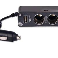 汽车点烟器一拖三带usb 车载充电器一分三 电源转换器 车用插座头 黑色