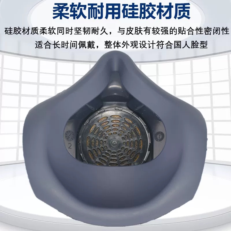 重松TW08SFⅡ四点式硅胶防尘口罩防毒喷漆电焊打磨矿井专用高清大图