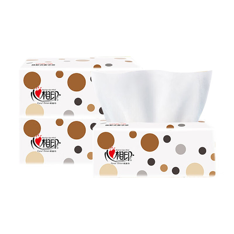 心相印抽纸巾缤纷3层100抽家用实惠装3包 DT100-3B*