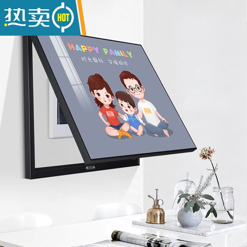 敬平电表箱装饰画一家四口餐厅弱电箱免打孔配电箱装饰遮挡挂画电盒子装饰画高清大图