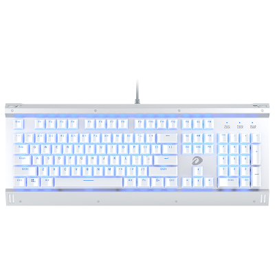 达尔优(dare-u)EK812水晶版有线游戏机械键盘笔记本台式电脑通用LOL吃鸡办公家用网吧104键白色青轴USB