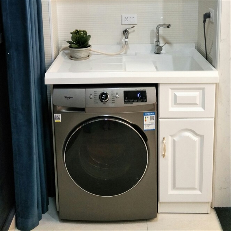 客洗衣柜实木洗衣机柜阳台柜洗衣台卫浴柜洗衣池洗衣盆柜浴室柜组合