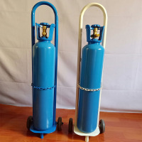 气瓶推车8L10L15L钢瓶阿斯卡利小推车搬运车工业氧气乙炔瓶手推车小拖车 乙炔单瓶四轮蓝色