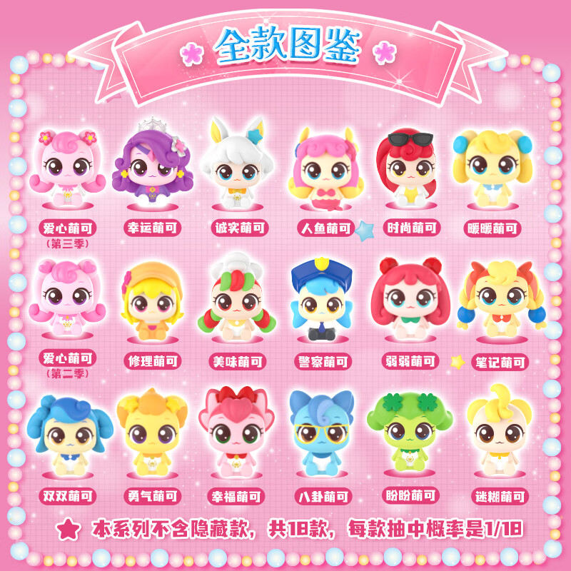 奇妙萌可呆呆坐盲盒盲袋正版爱心萌可幸运公仔摆件公主女孩玩具高清大图