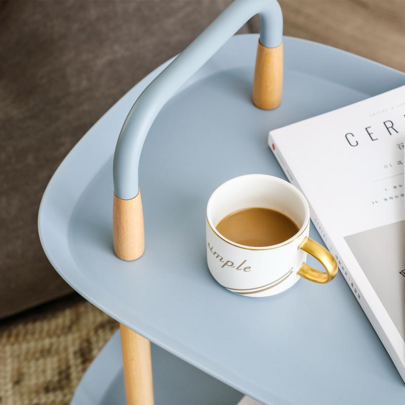 森美人曼好家北欧茶几简约现代客厅边几角几茶桌移动小推车沙发边桌高清大图