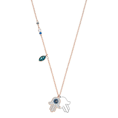 SWAROVSKI/施华洛世奇新款哈姆萨之手项链锁骨链 人造水晶 送恋人5396882 玫瑰金色