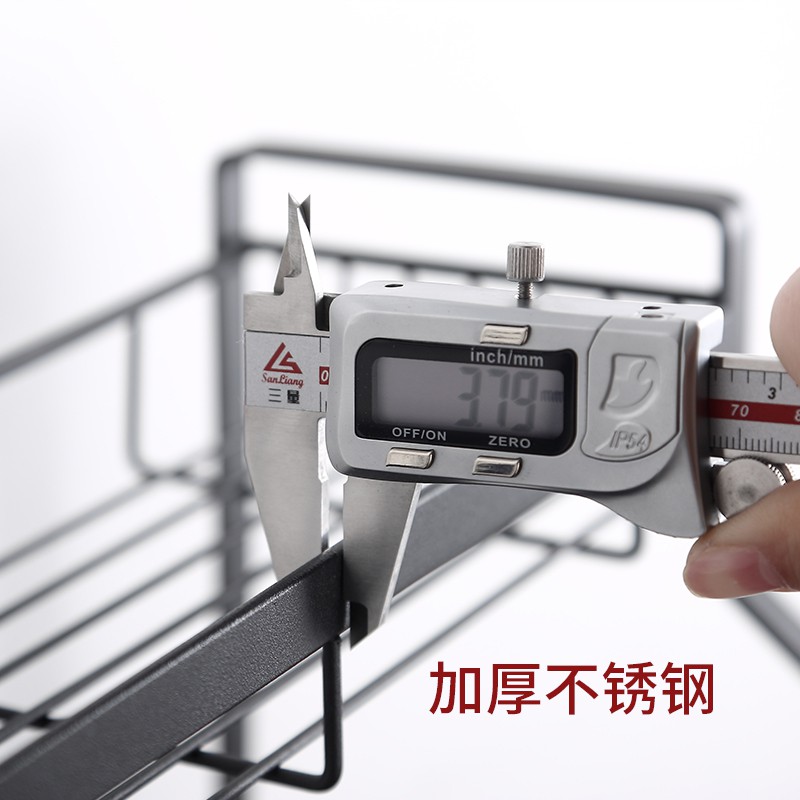 304不锈钢调料架子厨房家用台面三层调味品收纳置物架收纳层架 三维工匠高清大图