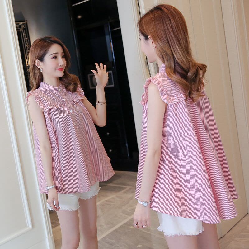 迪鲁奥（DILUAO)LYL 孕妇装夏 孕妇套装夏哺乳套装外出时尚夏 哺乳上衣+托腹短裤套装哺乳两件套F373-35图片