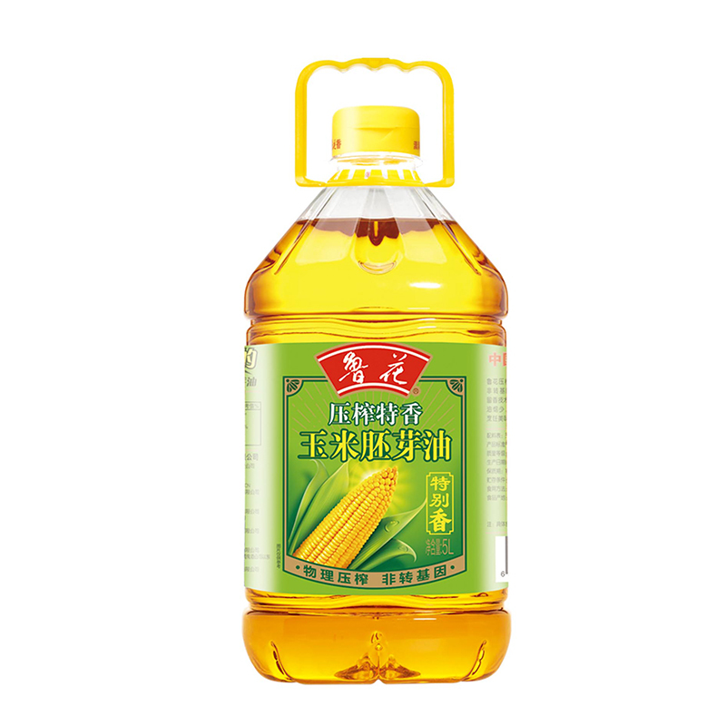 鲁花压榨特香玉米胚芽油5L*3物理压榨炒菜家用烹饪食用油