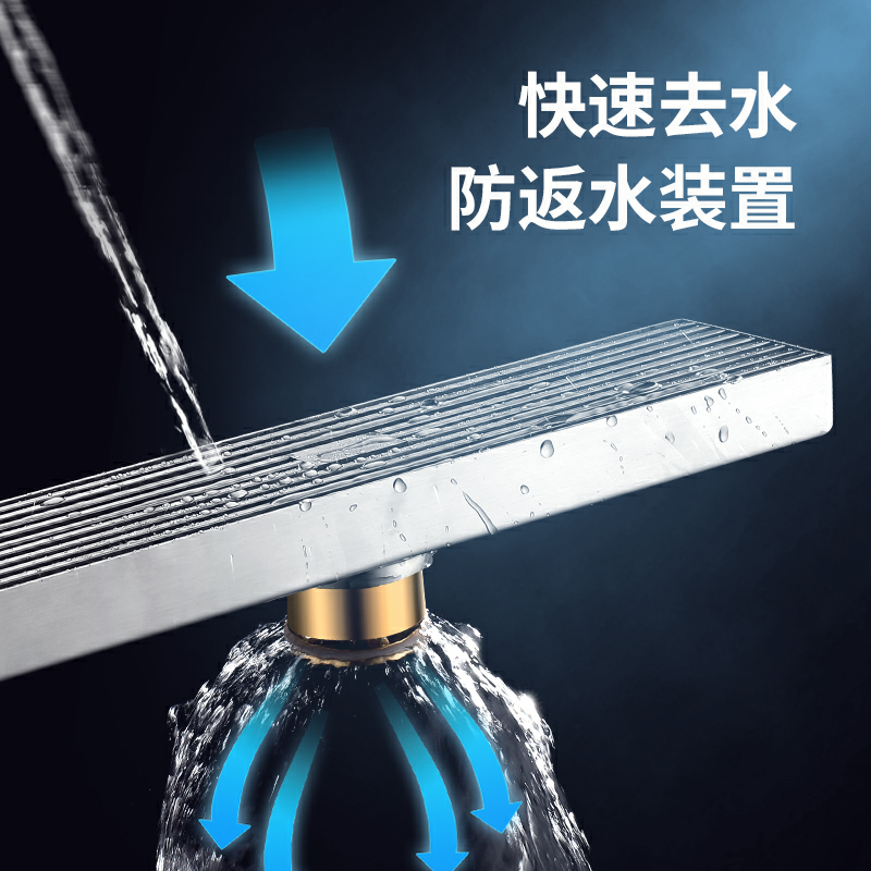 箭牌(ARROW)不锈钢长条形大排量地漏防臭卫生间浴室长条型隐形防蟑螂防反水酒店通用淋浴房大尺寸地漏