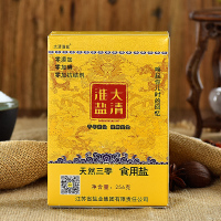 大清淮盐天然三零食用盐256gx1盒无碘盐未加碘盐不含碘盐家用食盐不含抗结剂