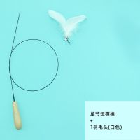 猫咪玩具逗猫棒仙女棒羽毛小幼猫激光笔老鼠猫猫玩具套装自嗨神器 一节逗猫杆 杆+羽毛头1个(白色)