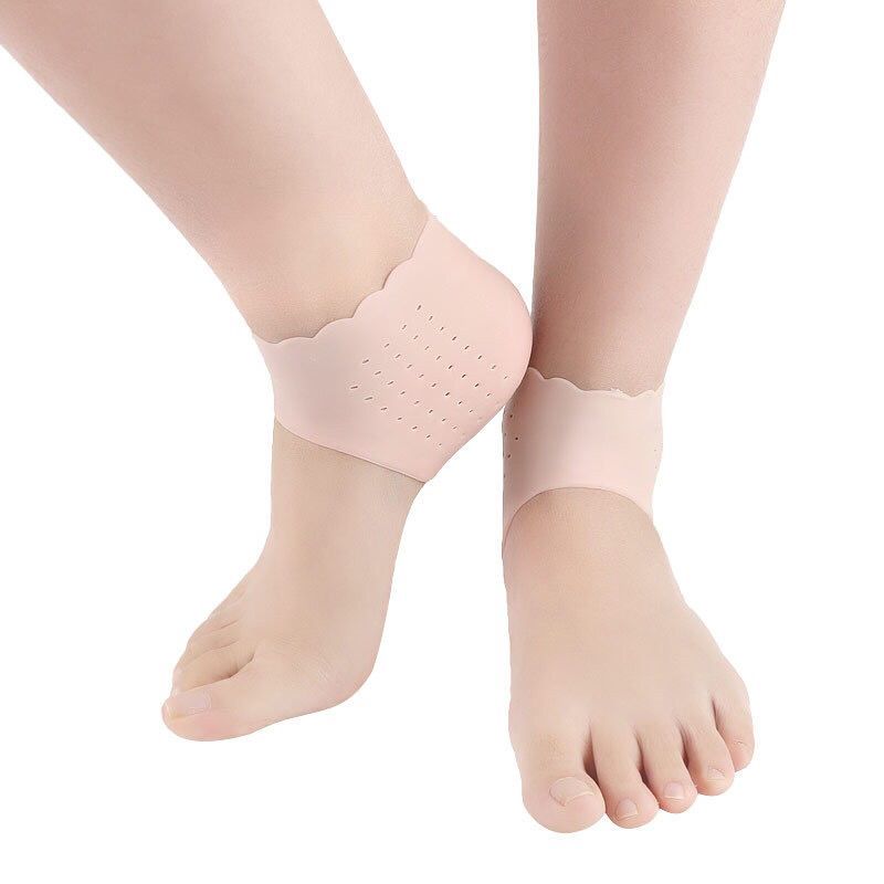 爱家薄款花边足跟套护脚后跟保护套防干裂脚后跟女足防裂套硅胶防裂袜