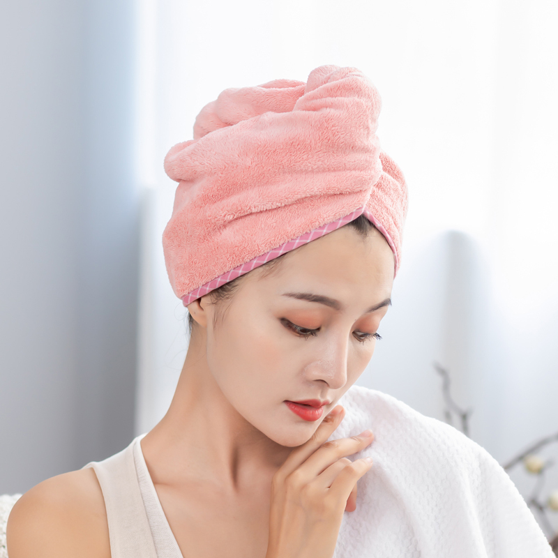 2条装女吸水速干擦头发毛巾包头巾浴帽可爱长发干发巾速干毛巾三维