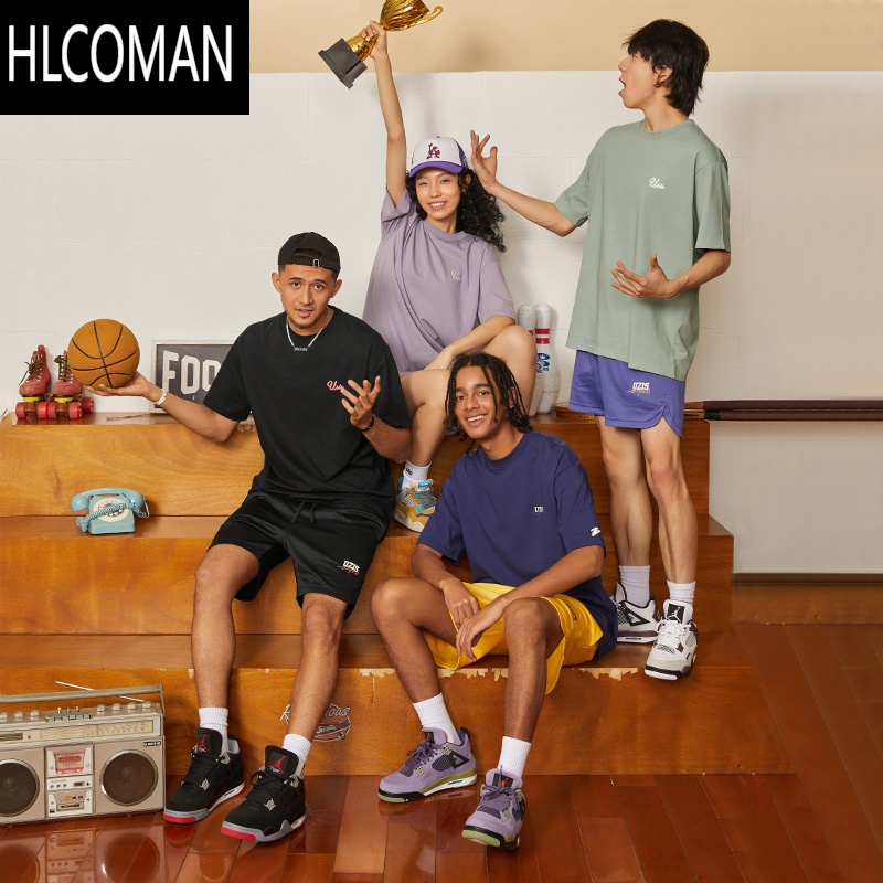 HLCOMAN 美式篮球四分不过膝复古短裤男网眼训练运动球裤[涂O高清大图