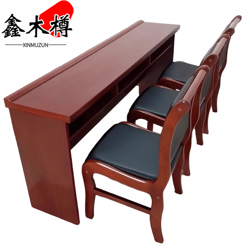 鑫木樽长条桌椅1.8m套高清大图