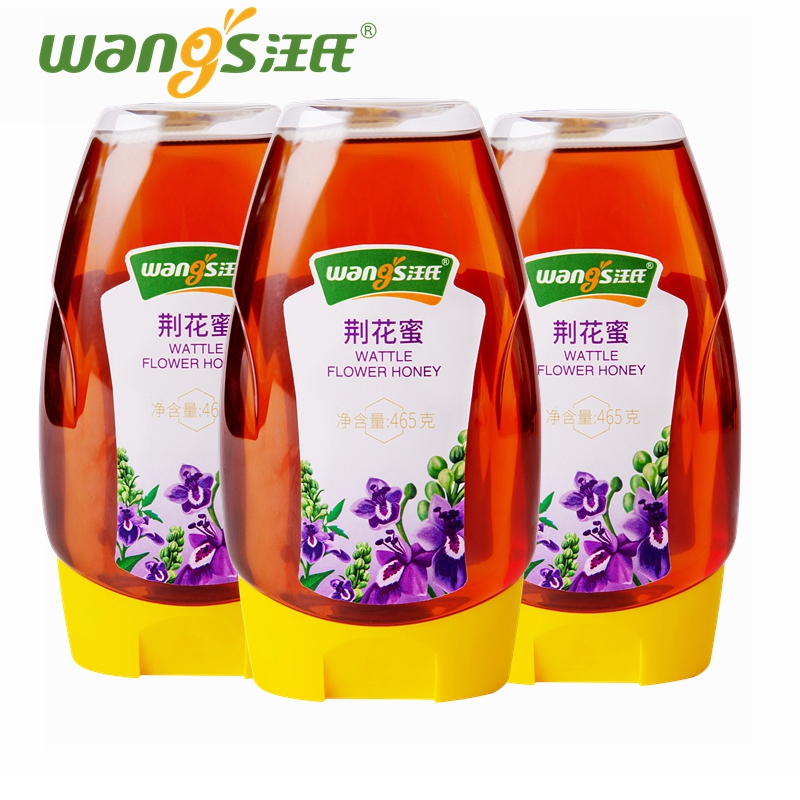 汪氏蜂蜜滋补荆花蜜465g3瓶组合装蜂蜜 旗舰店高清大图
