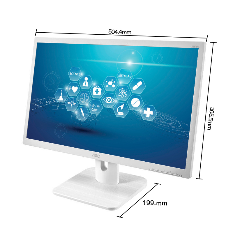 AOC 22E1H/WW商用医疗行业显示器 21.5英寸全高清 低蓝光不闪屏 3C/节能/十环认证高清大图