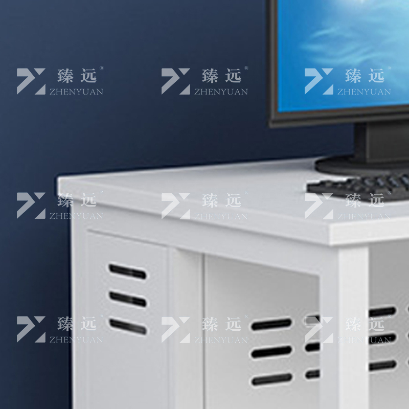 臻远 钢架电脑桌培训桌机房电脑桌学习桌课桌 单人位G款