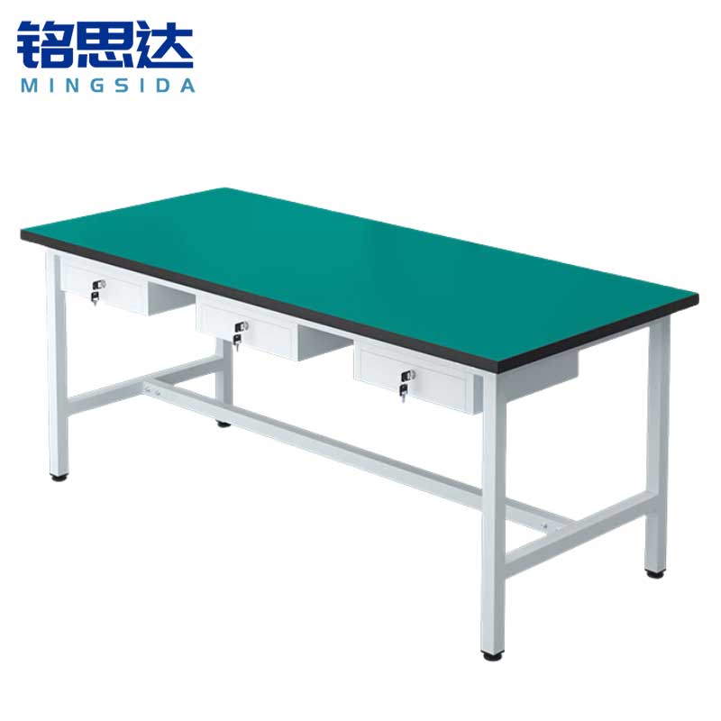 铭思达轻型防静电工作台180*80*75cm三抽张高清大图