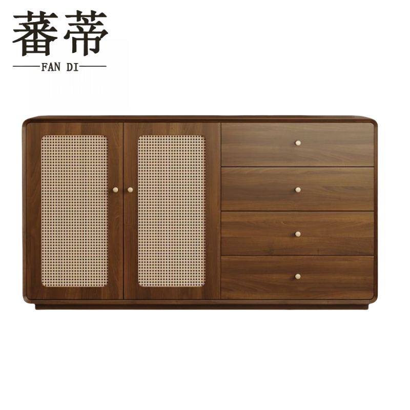 蕃蒂收纳柜二门四抽台高清大图